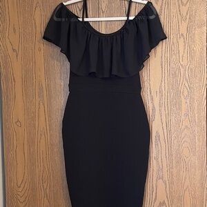 Off the shoulder little black dress